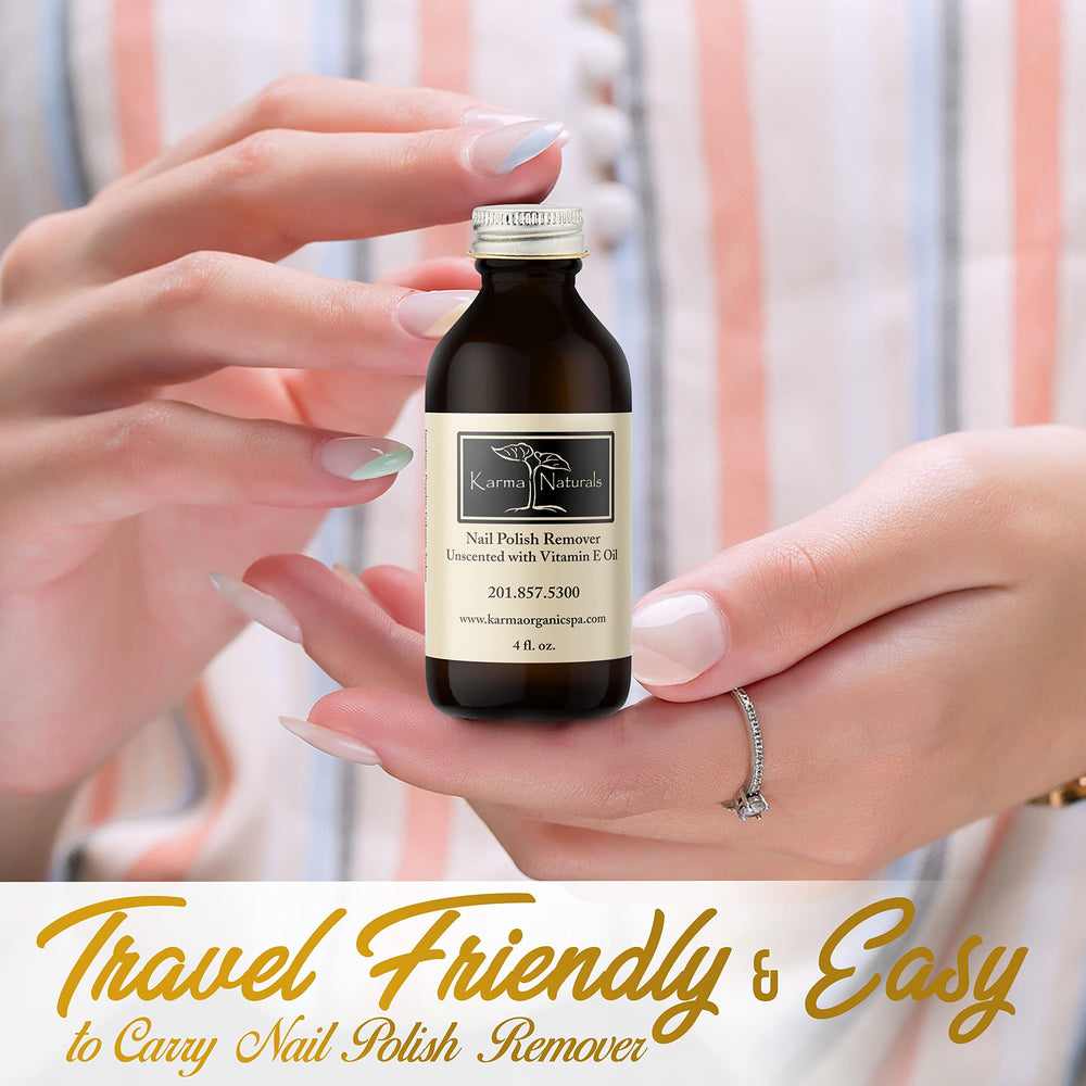 Démaquillant vernis sans parfum Karma Organic, adapté à tous types de vernis.
