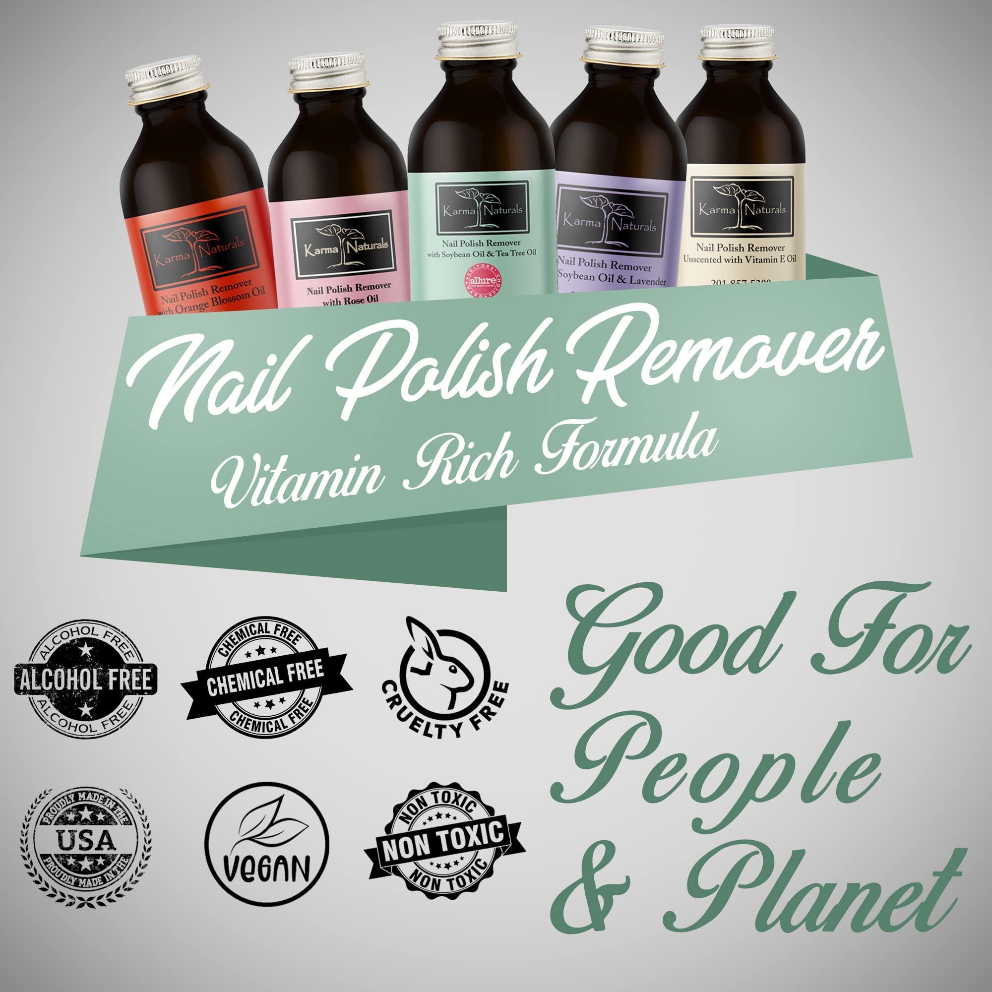 Dissolvant Karma Organic — logo végan et cruelty-free sur l’emballage.