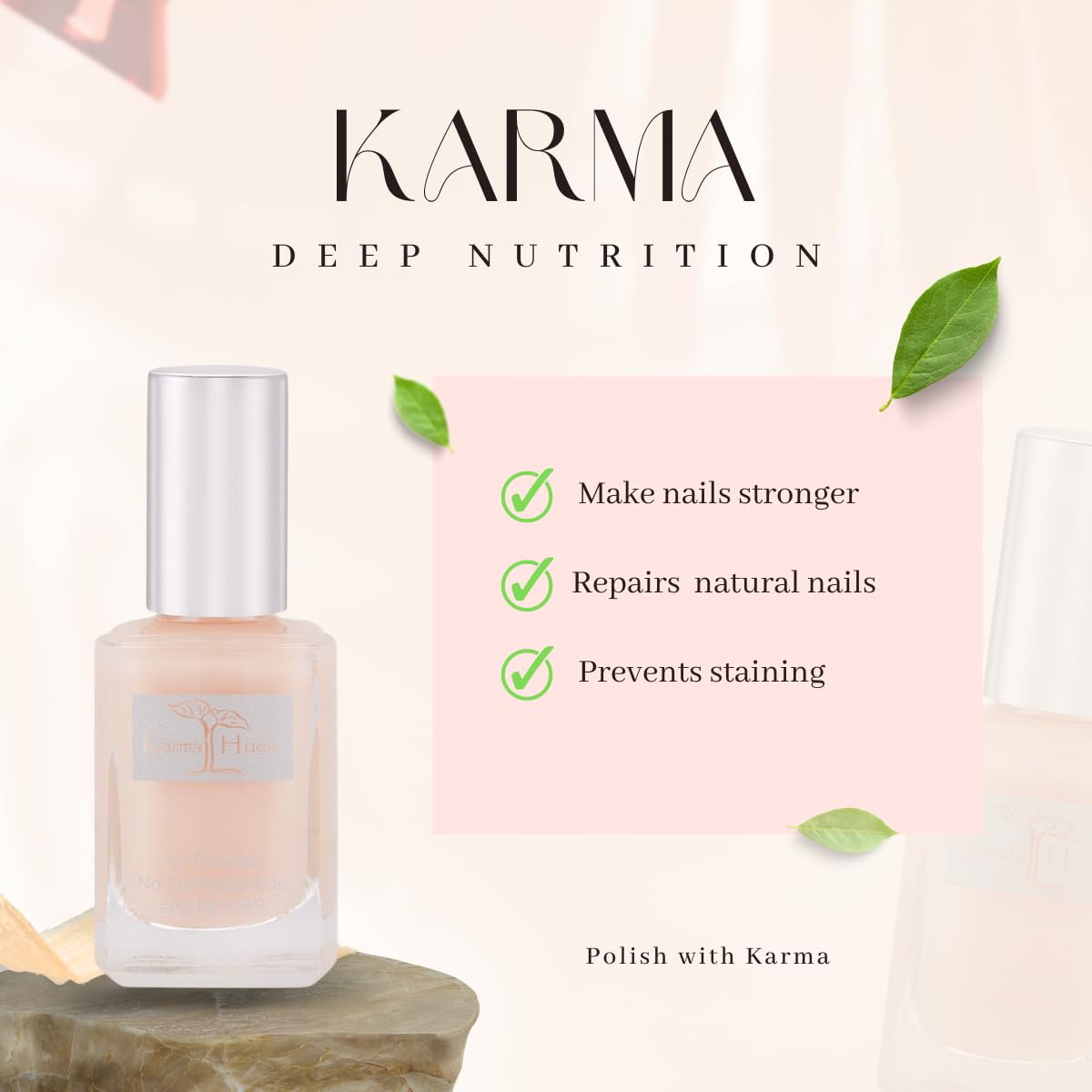 Karma Organic Deep Nutrition, nourrissage profond des ongles pour vitalité renforcée.