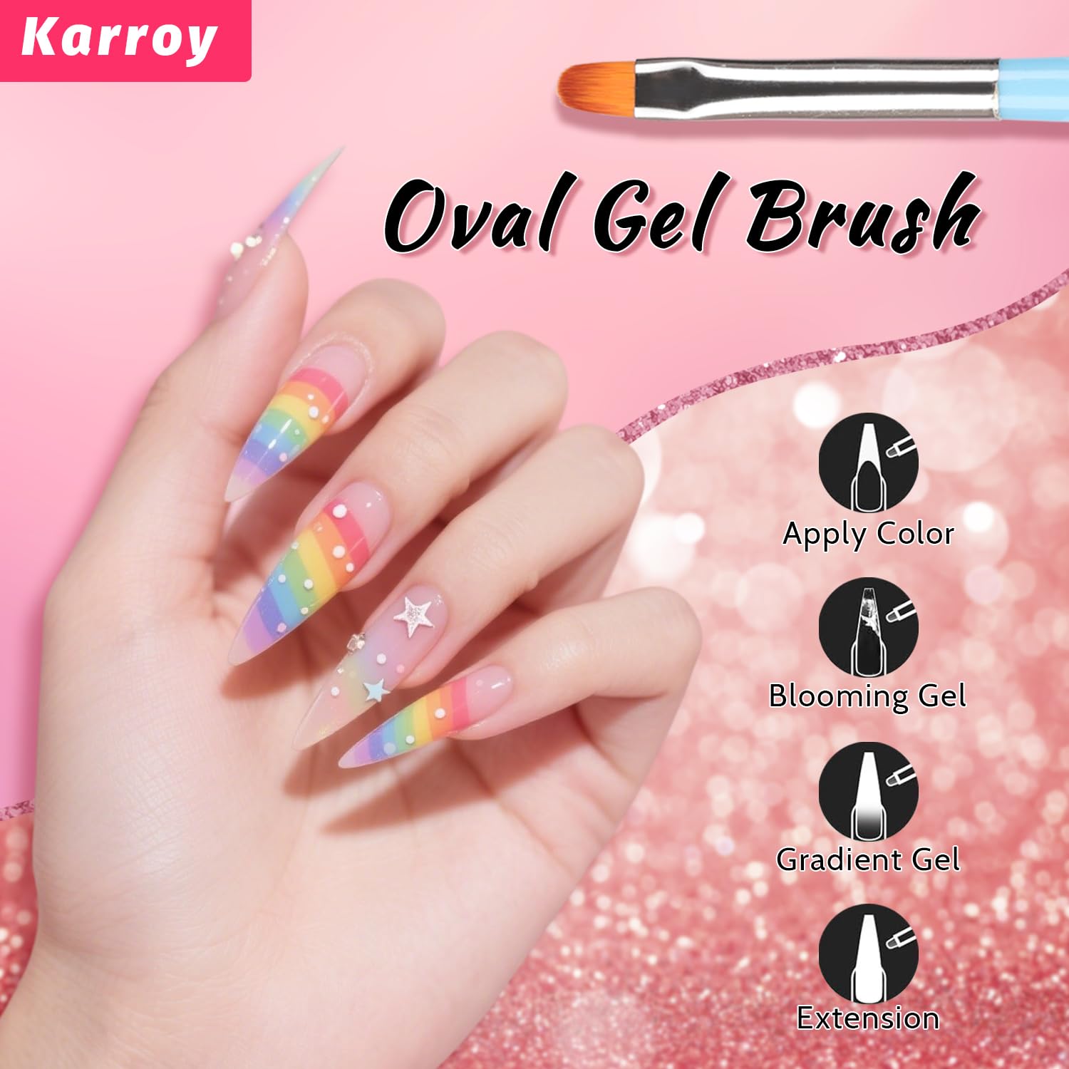 Karroy application facile: outil pratique pour appliquer rapidement les couleurs sur ongles.
