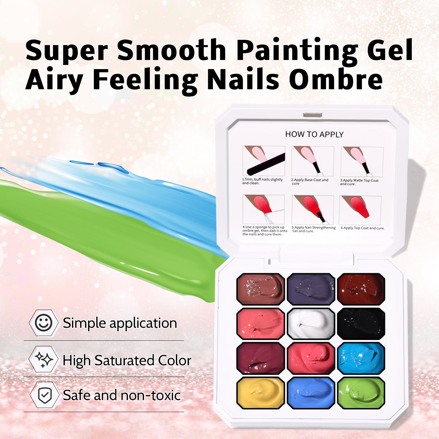 Karroy art-ongle gel ombre, design élégant et facile.
