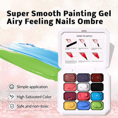 Karroy art-ongle gel ombre, design élégant et facile.