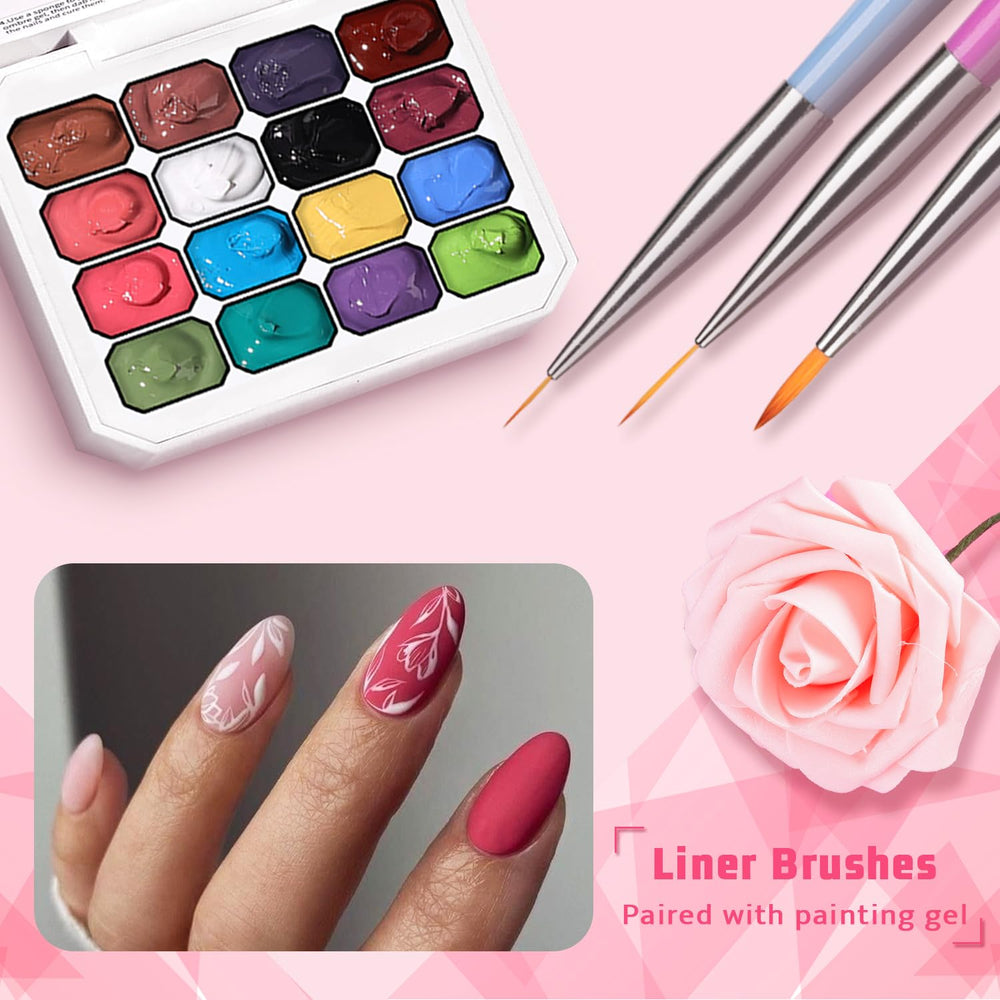 Karroy coffret accessoires ongles ensemble-02, polyvalent pour décor et dégradé