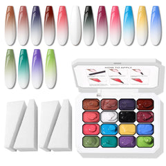 Karroy éponge-pat gel sur ongles, ombré facile à réaliser à domicile.