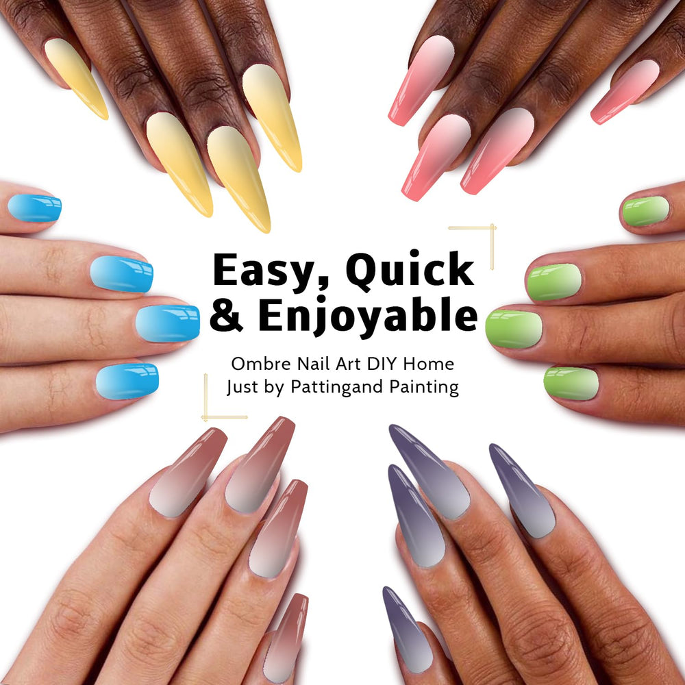 Karroy gel-ongle ombre dégradé, couleurs intenses et durables.