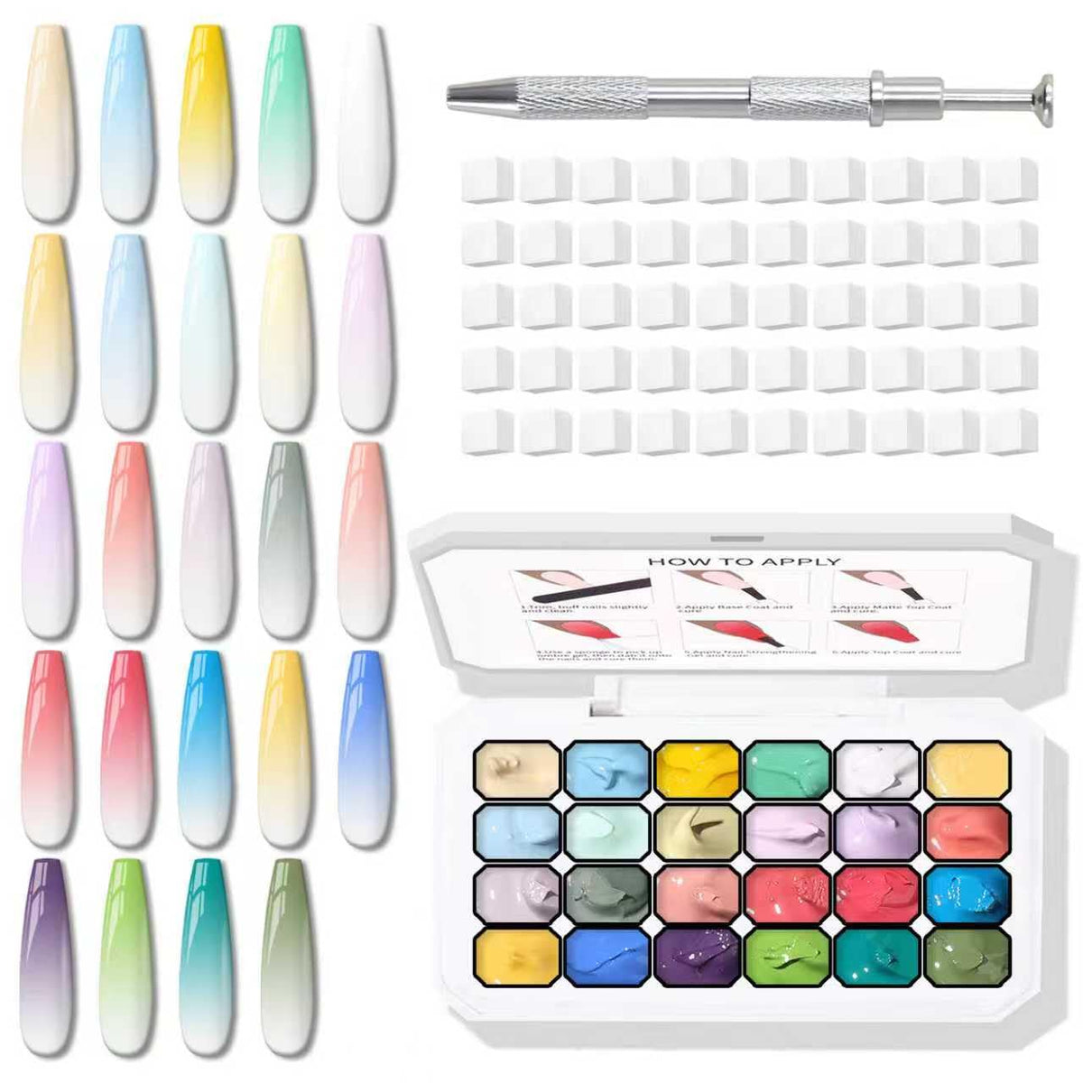 Palette Karroy pour ombre avec 24 couleurs, idéale pour des dégradés pro à domicile.