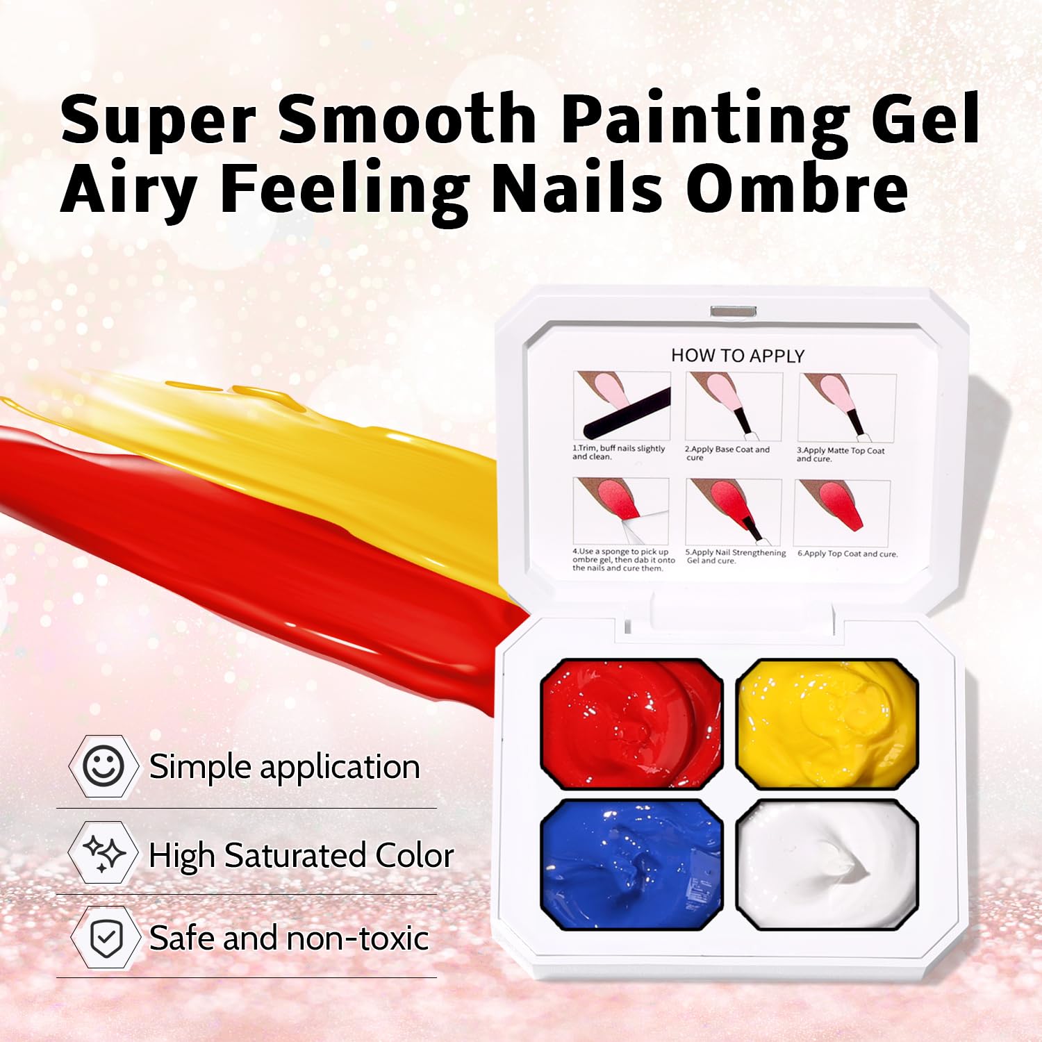 Palette Karroy gel ombre jaune, éclat ensoleillé sur vos ongles.
