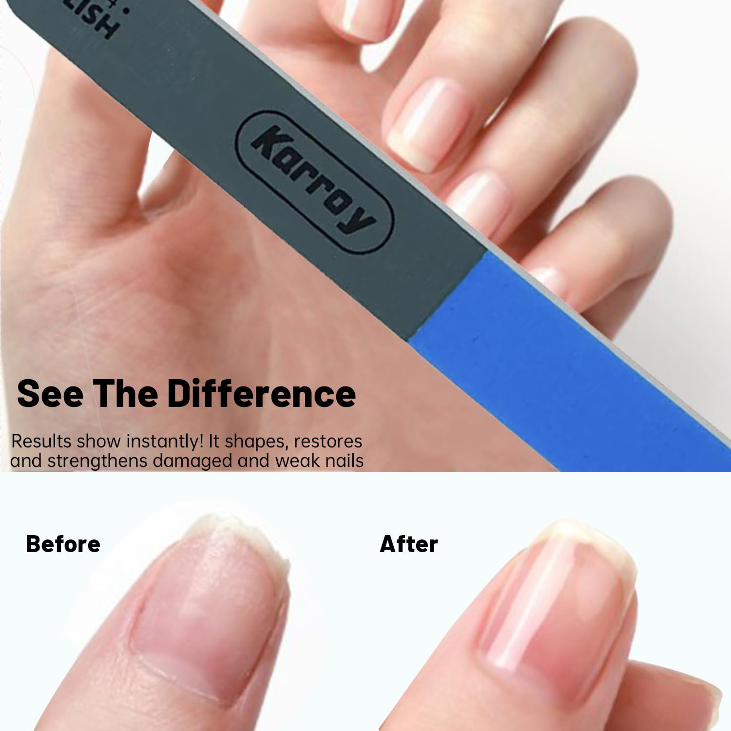 Karroy poncage ongles naturels pour une surface lisse