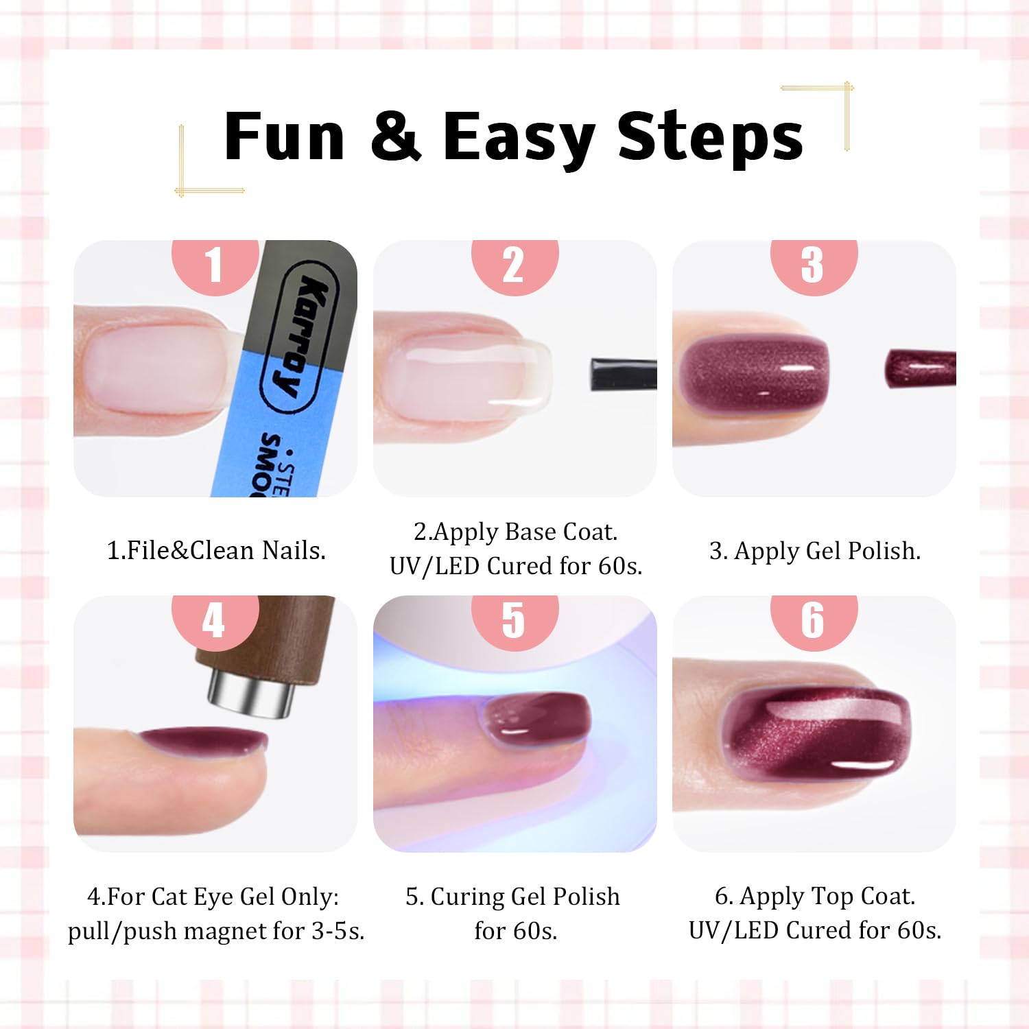 Karroy application simple Cat Eye - cure UV/LED en 60 secondes