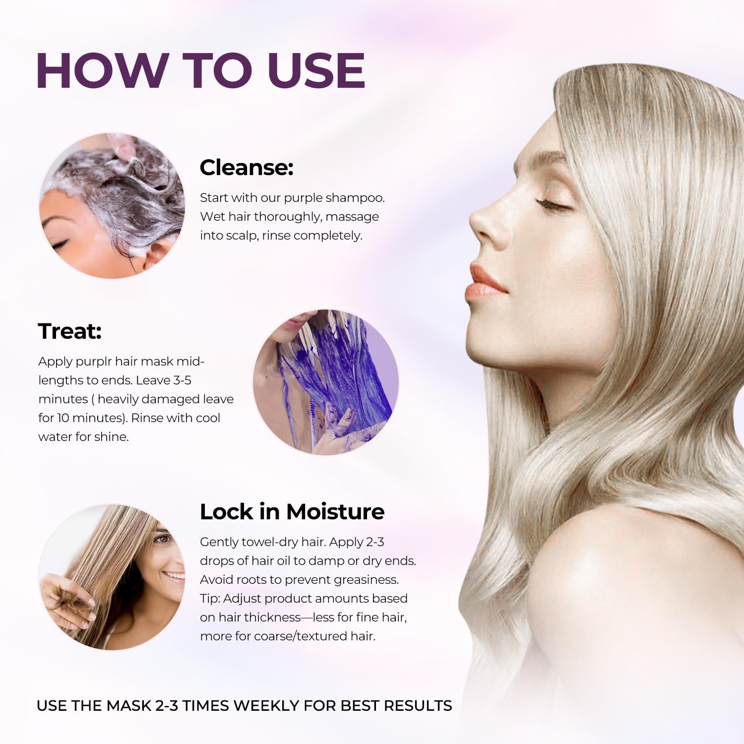 Cheveux traités avec Karseell, apparence lisse et sans frisottis.