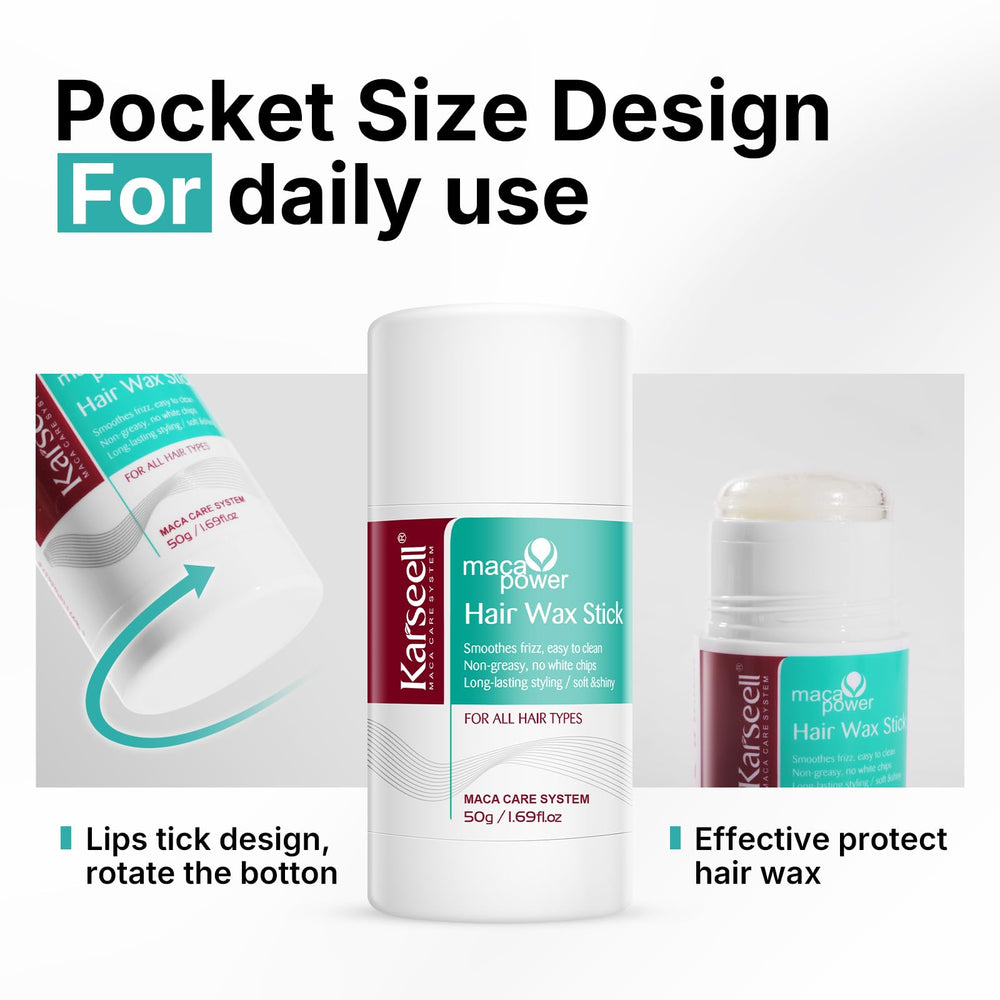 Karseell Hair Wax Stick – format pratique pour une tenue durable après application.