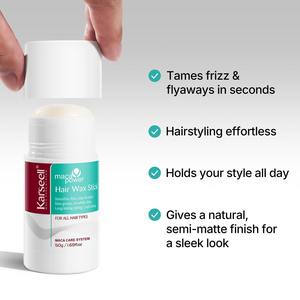 Karseell Hair Wax Stick – stick compact posé sur cheveux, fini mat naturel.