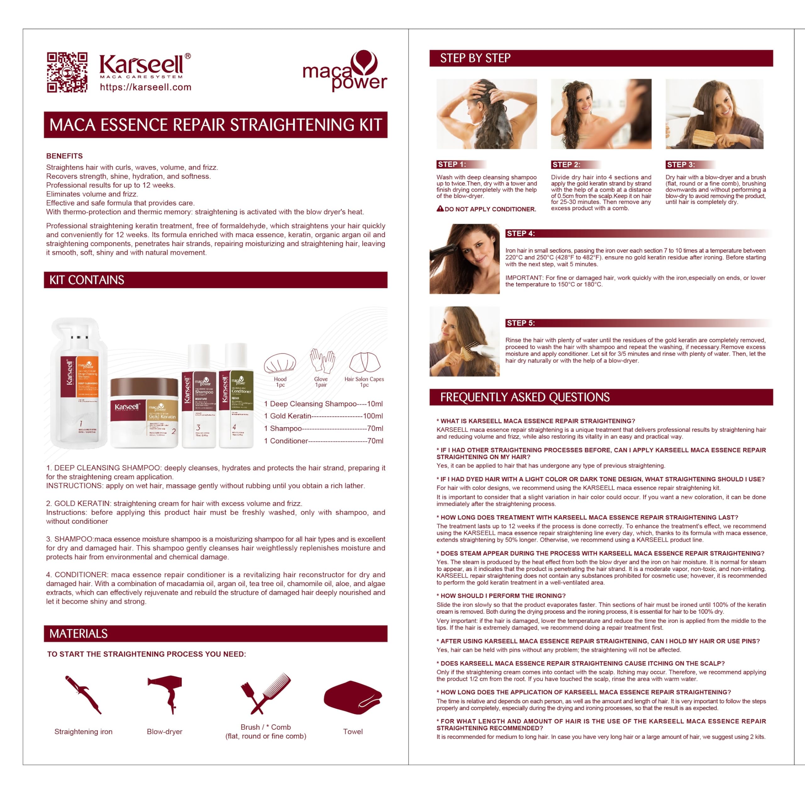 Karseell Maca Essence Repair Kit – guide étape par étape pour lissage sûr à domicile