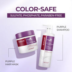Karseell Maca Power Purple Shampoo – bouteille, lutte contre les reflets jaunes