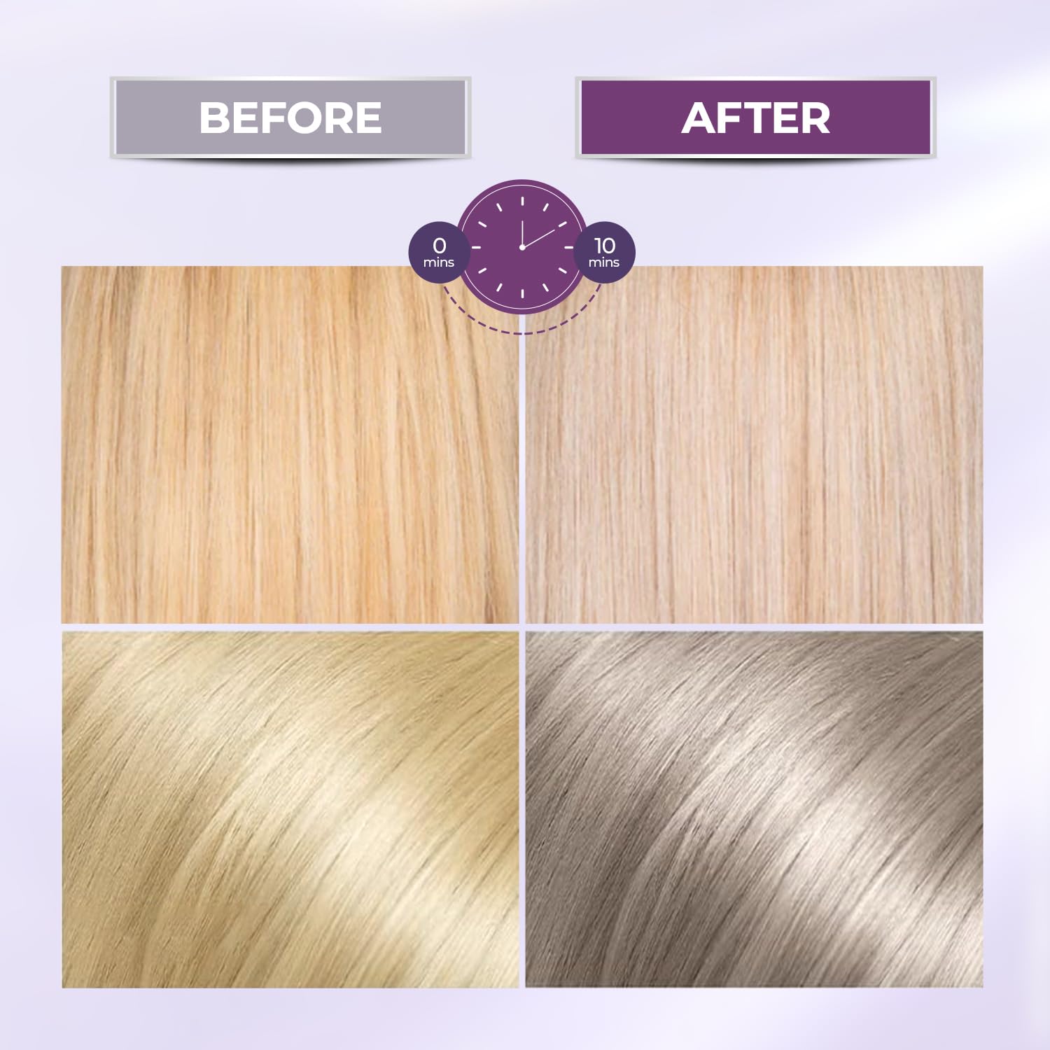 Test de mèche recommandé avant application du masque violet Karseell.