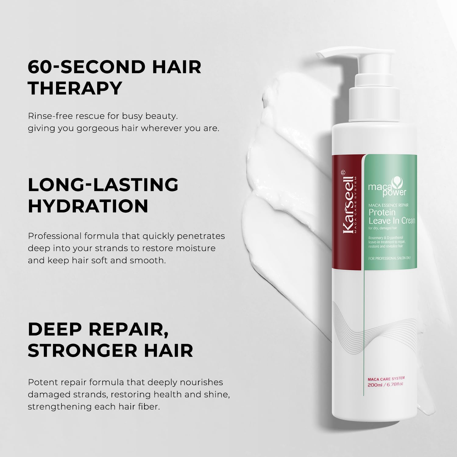 Karseell Repair Protein Cream before-after hinting improved smoothness