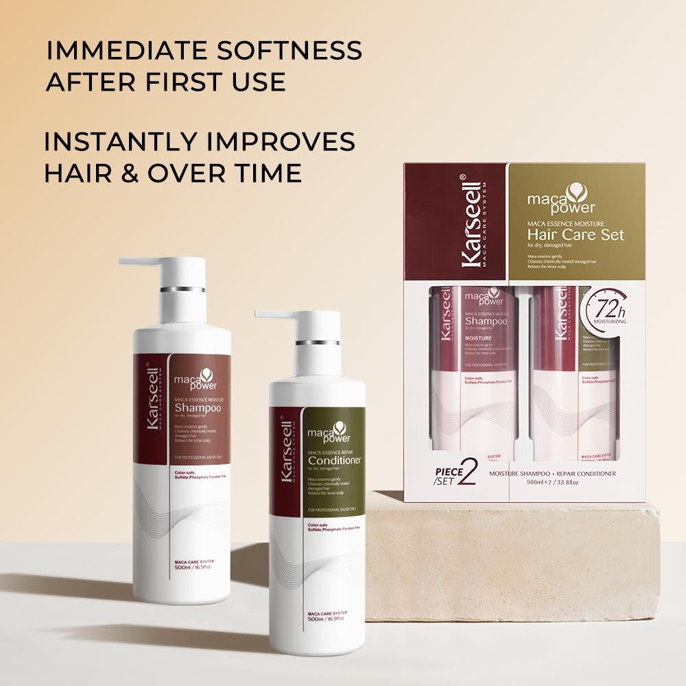 Set soin capillaire Karseell 2x500 ml, routine complète.