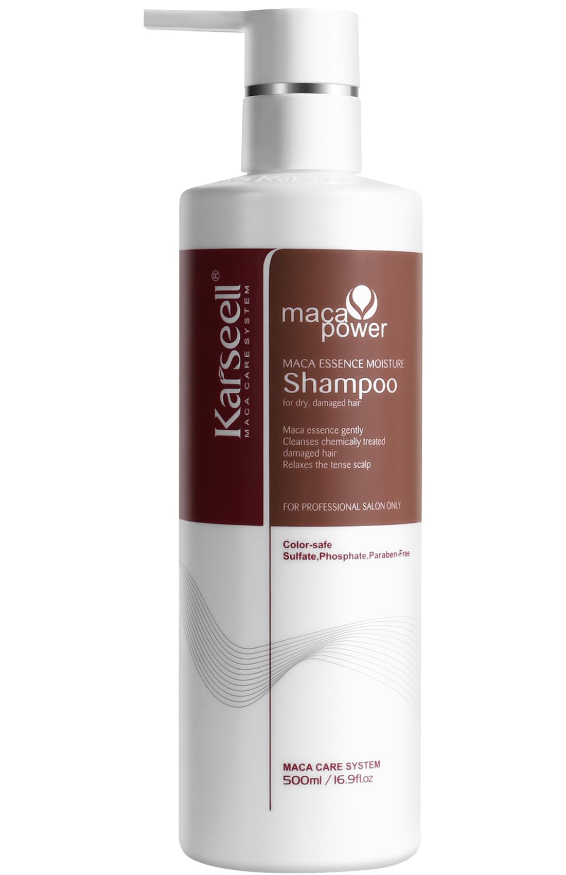Shampooing Karseell à l’huile d’argan, bouteille prête à hydrater et nourrir les cheveux.
