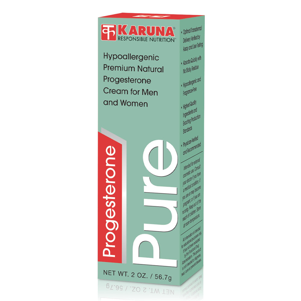 Karuna Progesterone Pure – bouteille 2 oz pour un soutien hormonal potentiel.