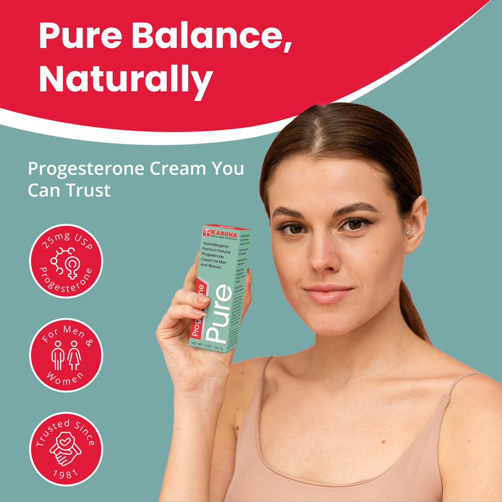 Karuna Progesterone Pure – application cutanée avec absorption rapide.