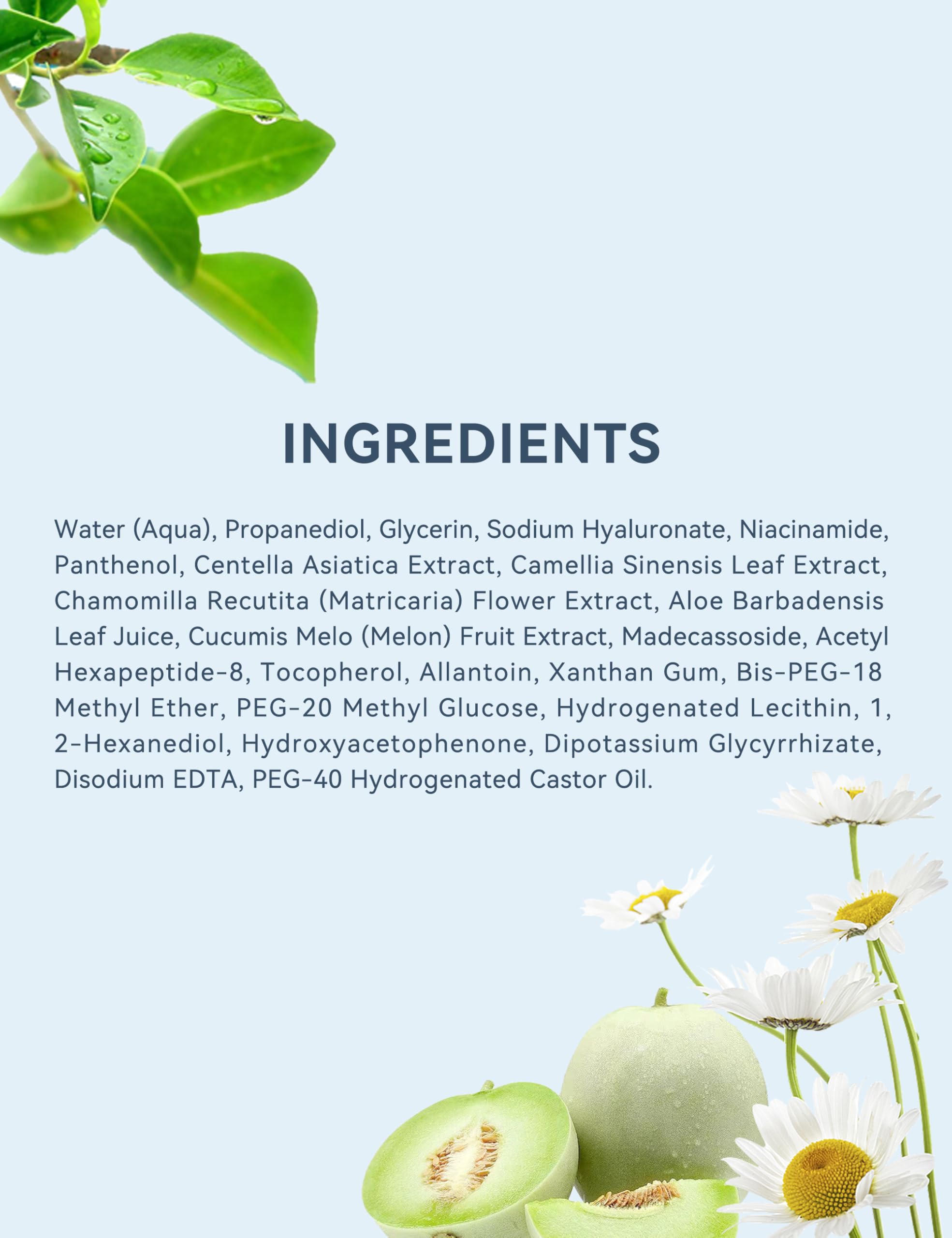 Ingrédients clés thé vert et niacinamide dans le sérum KARUNO Activation pour une action douce.