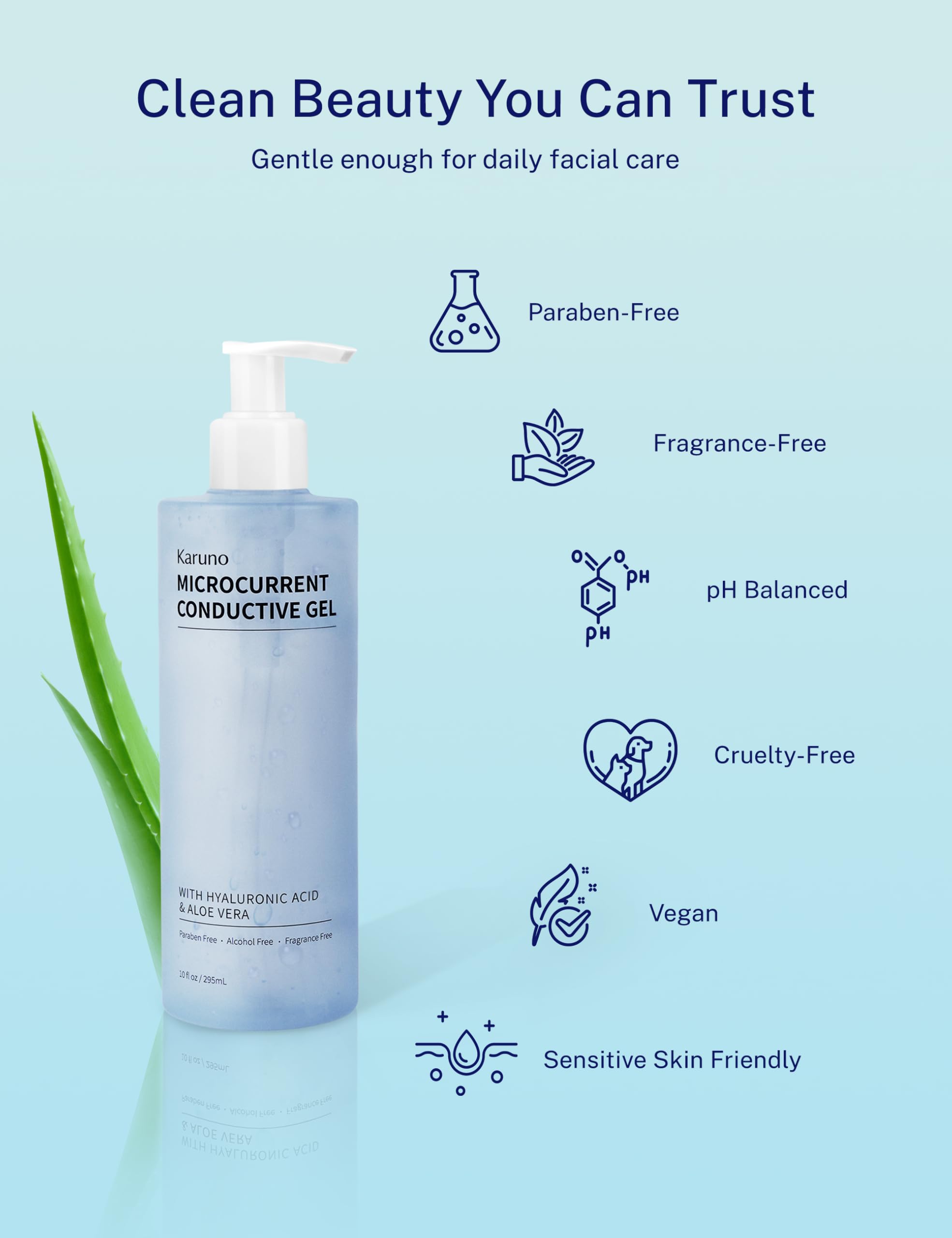 Karuno soin visage et corps, gel non irritant et douceur cutanée.