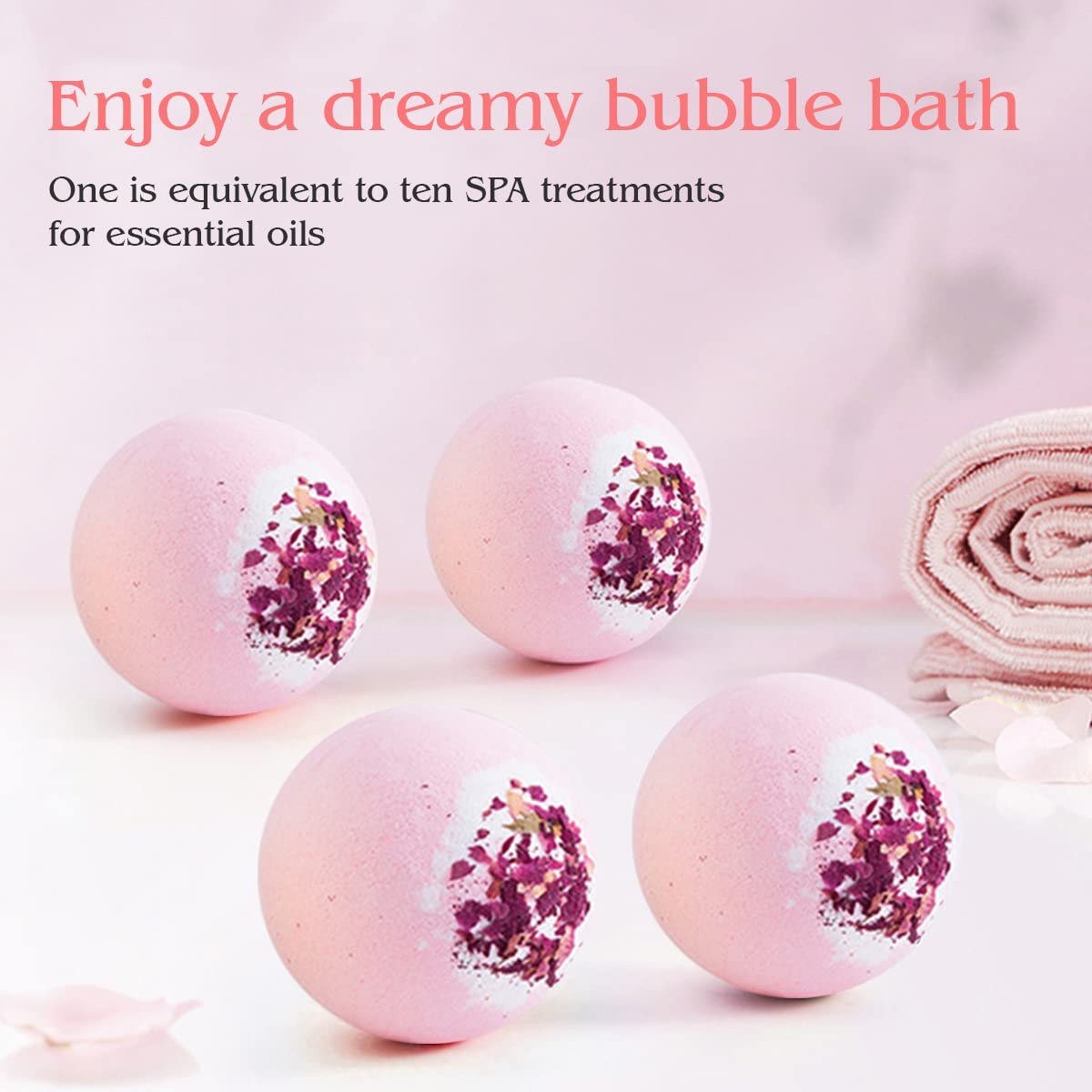 Bombe de bain KASTU à extrait de rose et huile essentielle