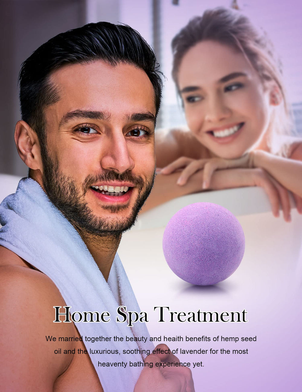 kastu bombes de bain lavande detail rose et texture soyeuse