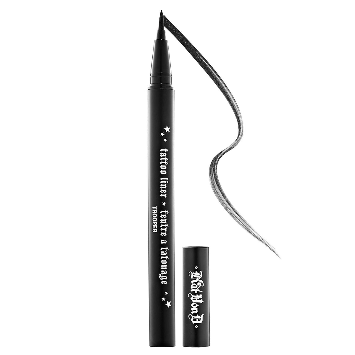 Kat Von D Tattoo Liner Waterproof: application précise pour un trait net et durable.