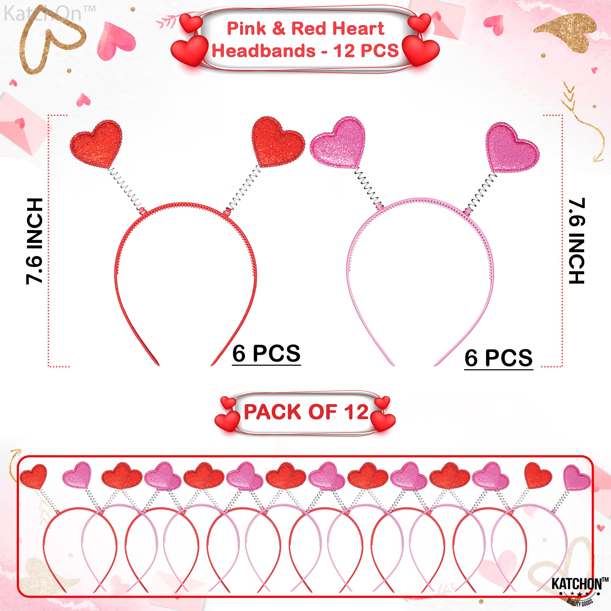 KatchOn cœur antenne pailleté rose, idée porte-fête pour un look glamour.