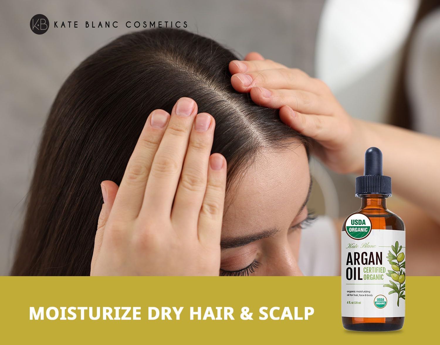 Flacon-pompe pratique Kate Blanc huile d'argan pour usage rapide.