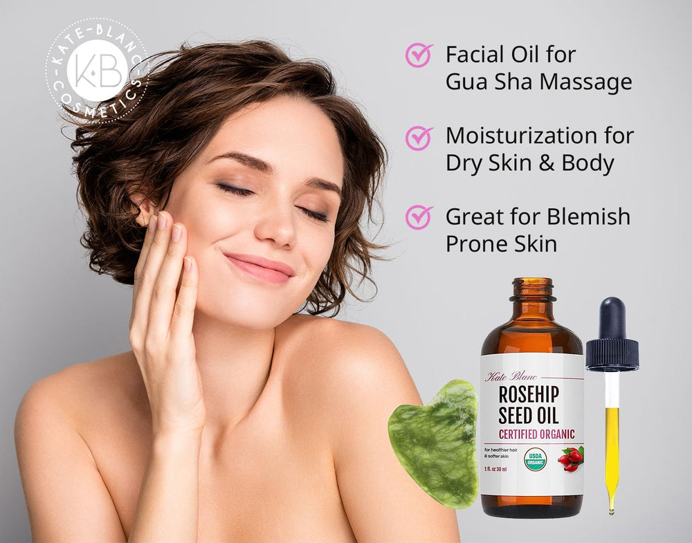 Pierre Jade Gua Sha Kate Blanc pour massage facial doux et efficace.