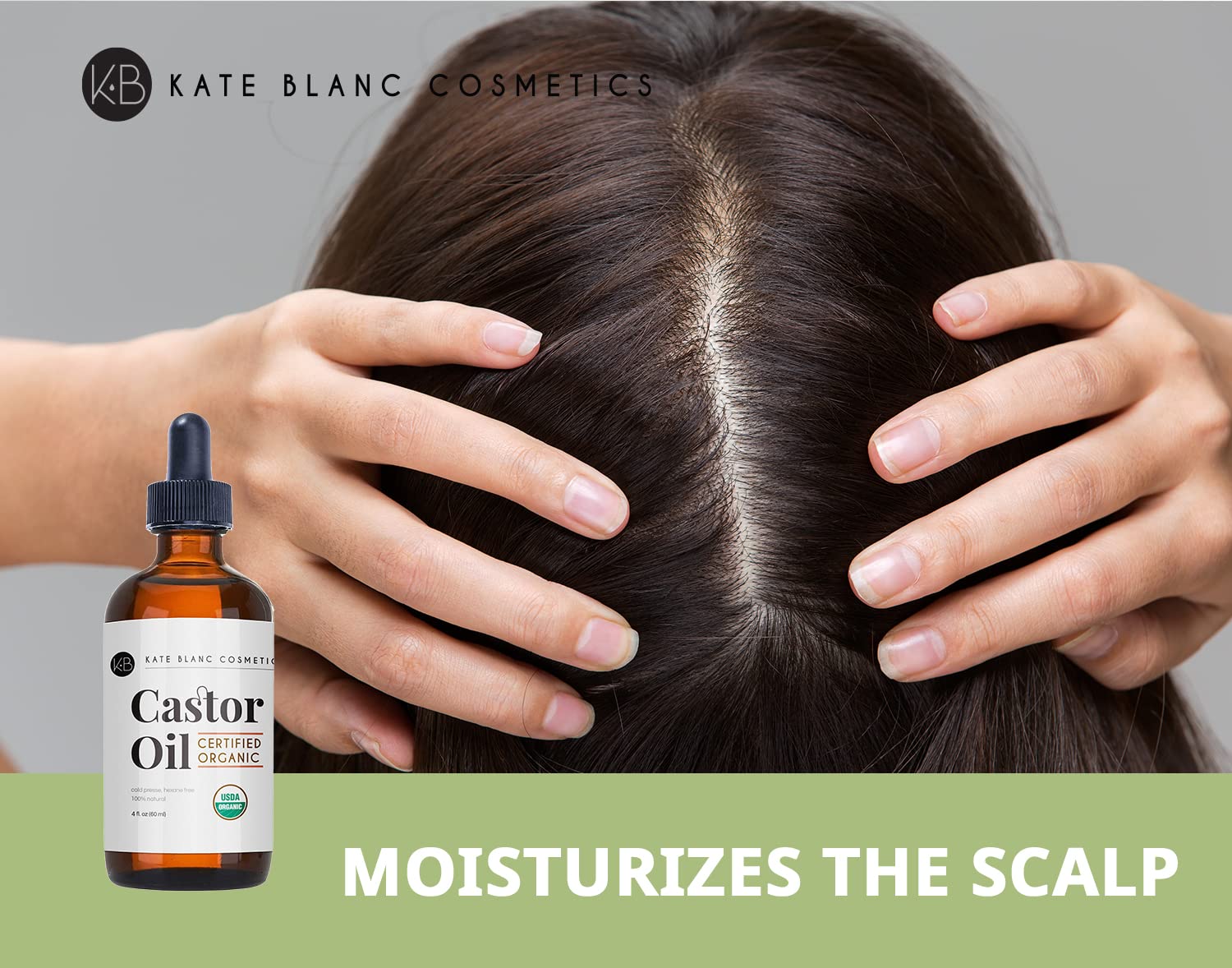 Kit de démarrage inclus pour initier une routine beauté naturelle Kate Blanc huile de ricin.