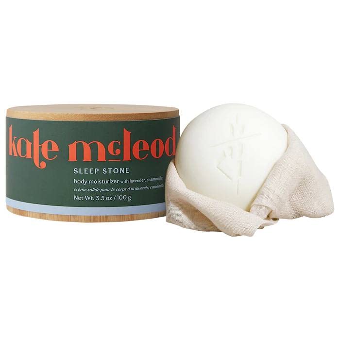 Kate McLeod Sleep Stone Starter Kit — emballage luxueux et soin nourrissant pour la peau sèche.