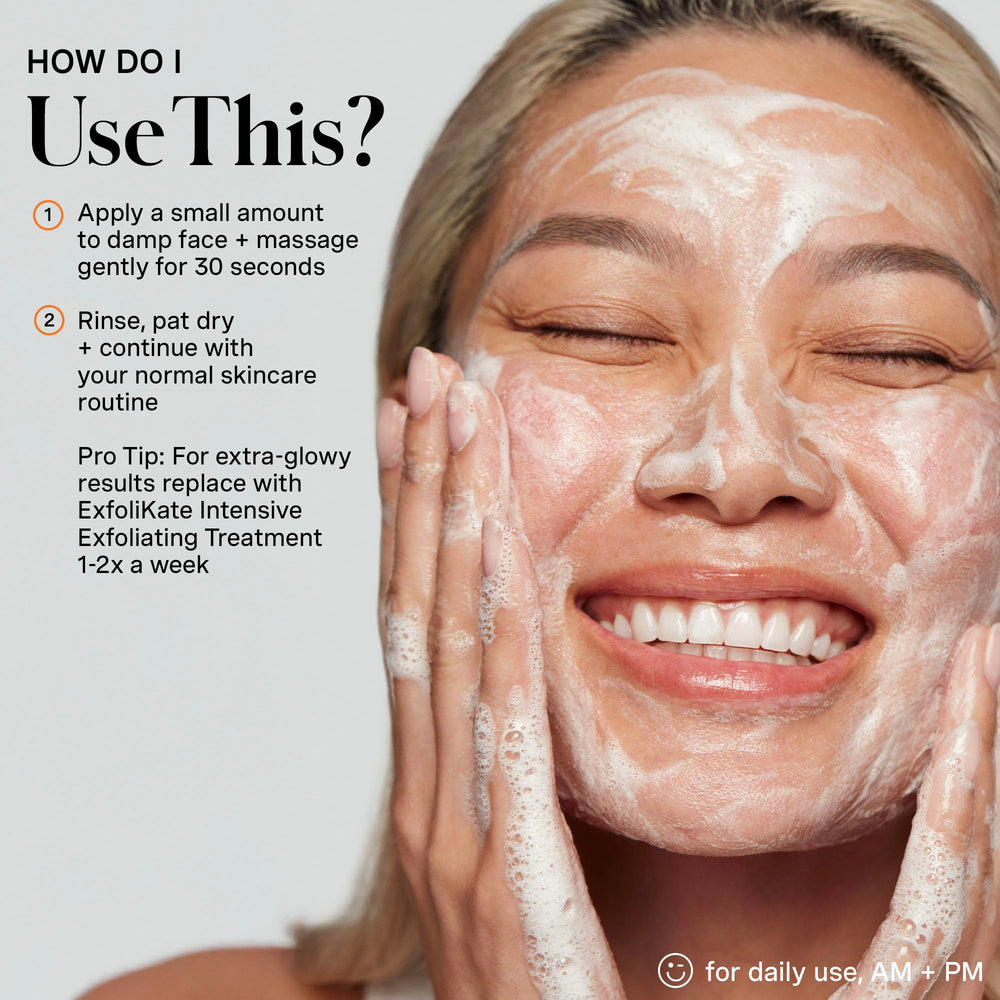 Exfolikate texture-mousse cremeuse, application fluide et agréable.