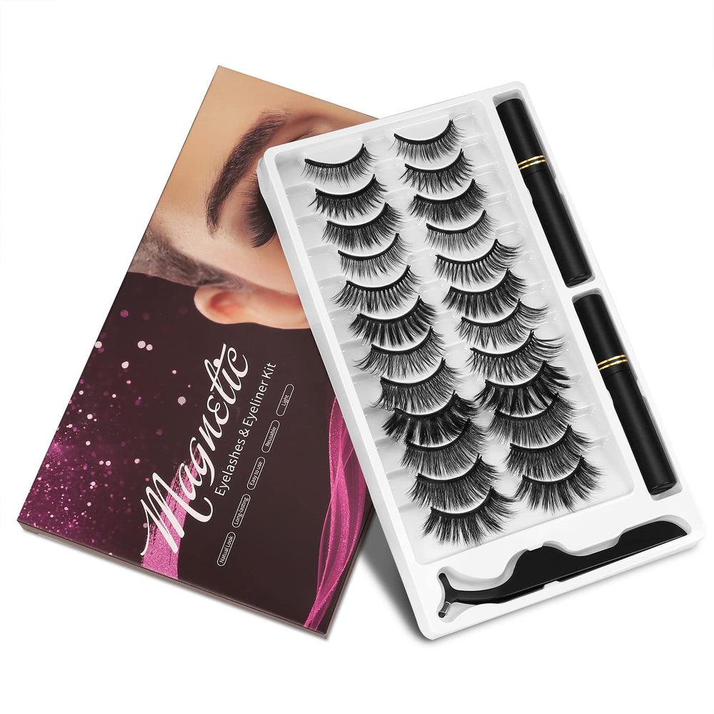 KATGE kit cils magnétiques et crayon liquide yeux, pose rapide sans colle nécessaire