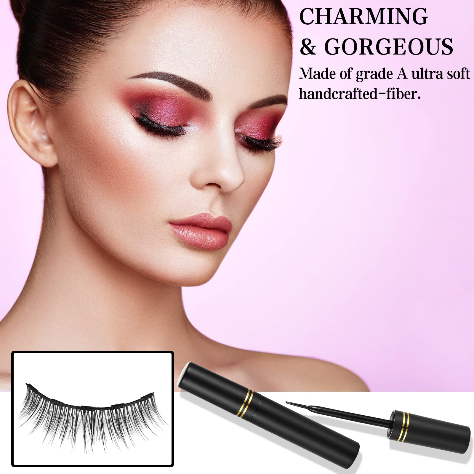 Cils magnétiques douze paires réutilisables pour divers looks