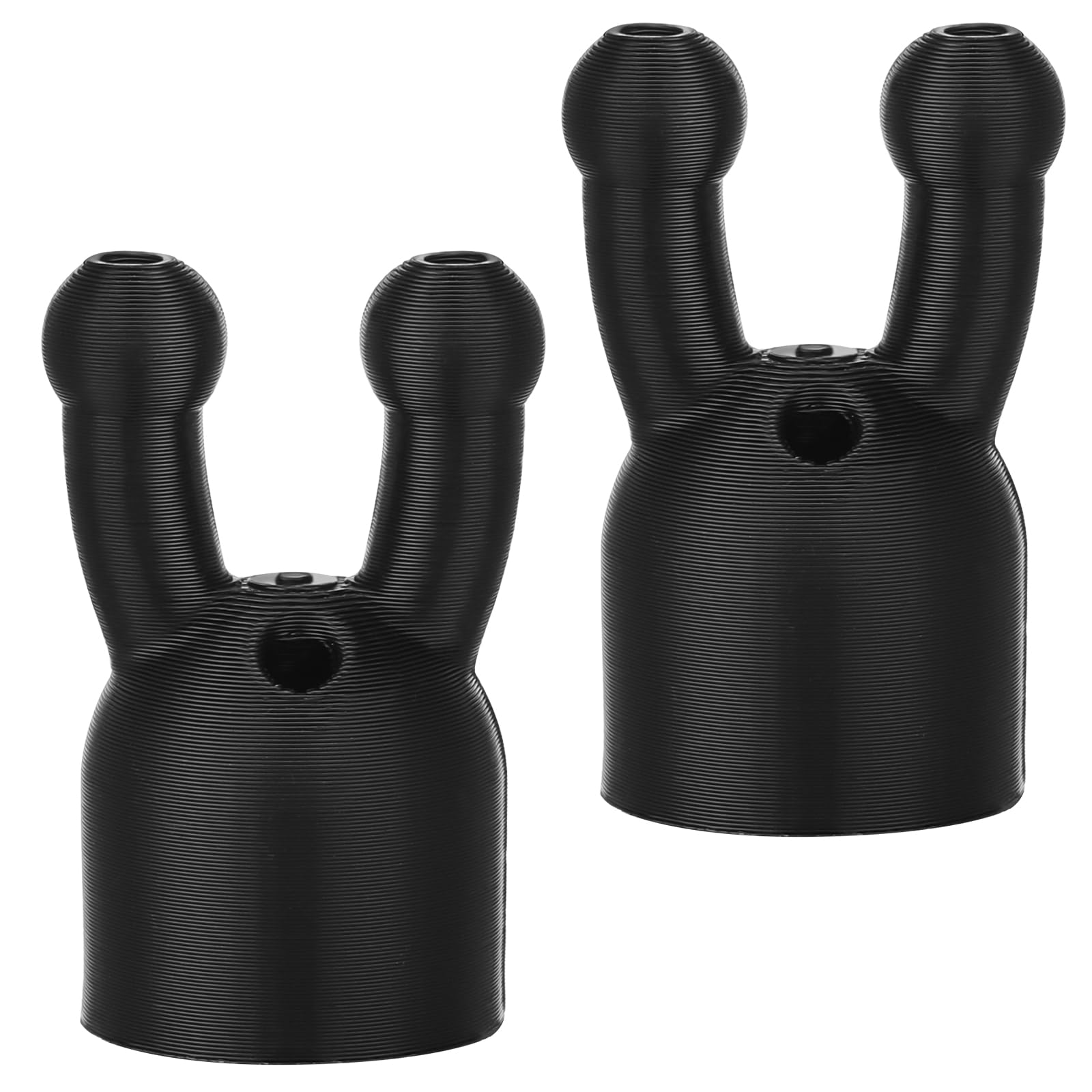 Kathfly cap-inhalateur double-trou noir pour une inhalation aromatique équilibrée.