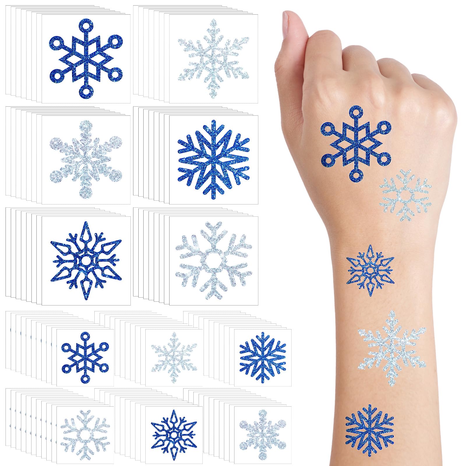 Kathfly tatouages temporaires flocon-neige scintillants pour visage et corps.
