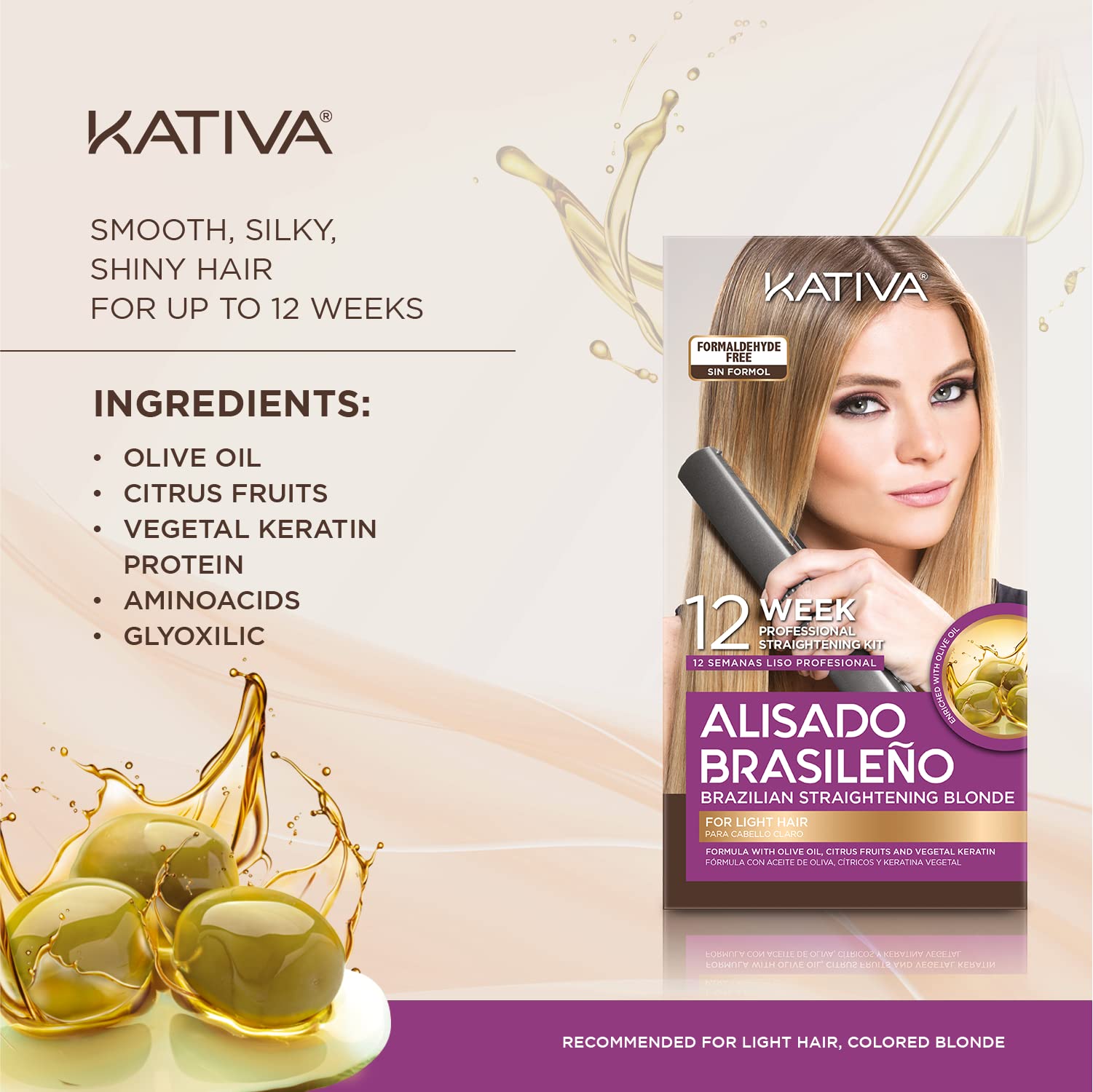 Emballage du kit KATIVA Blonde, pratique et élégant pour rangement.