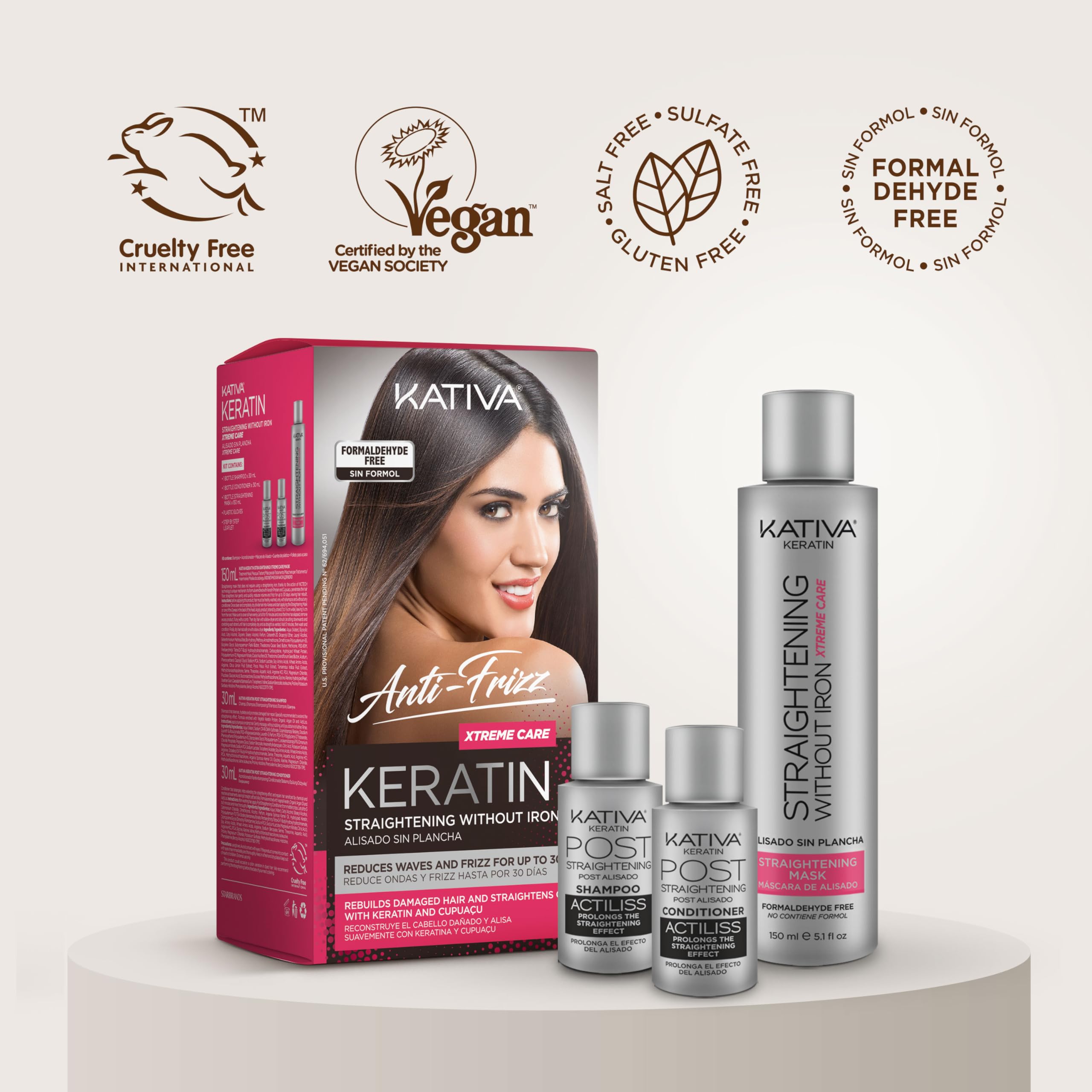 Kativa kit soin kératine cupuaçu avec masque, shampoing et après-shampoing