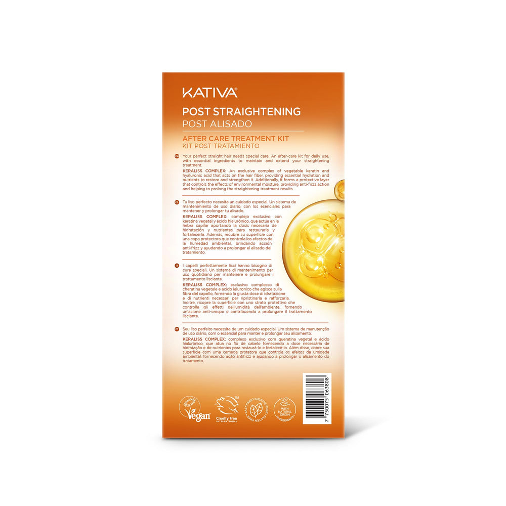 KATIVA Routine maison post-keratine, utilisation simple dans votre rituel capillaire.