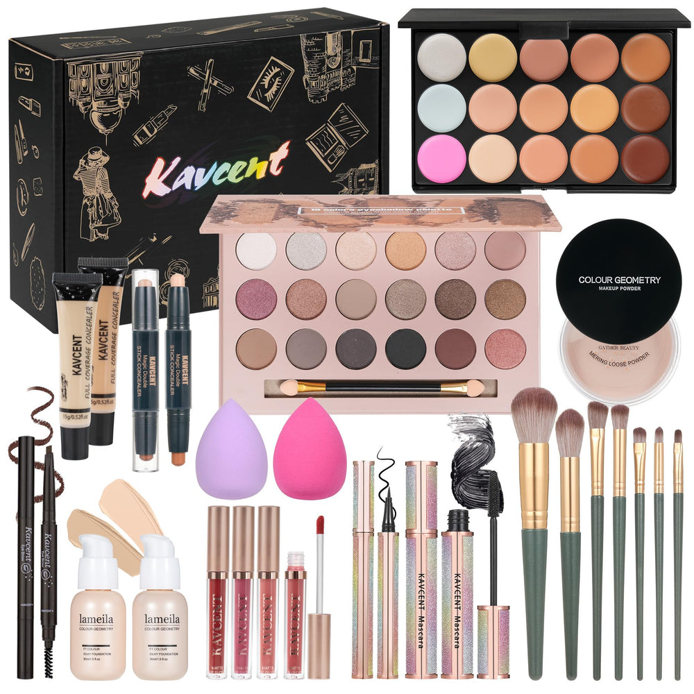 KAVCENT coffret maquillage 18 ombres pour des regards expressifs et polyvalents.
