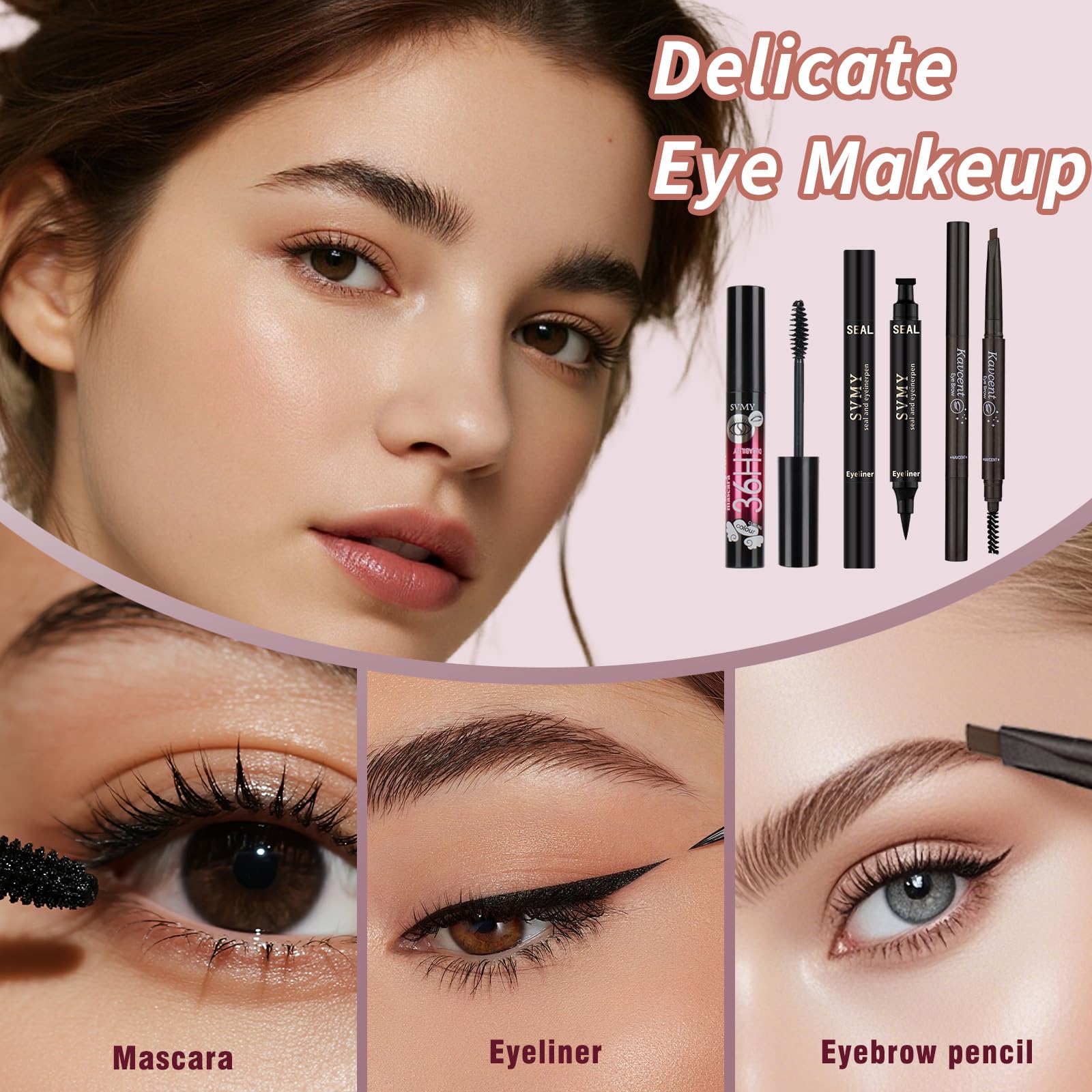 KAVCENT crayon sourcils, définition durable et naturelle pour structurer le regard.