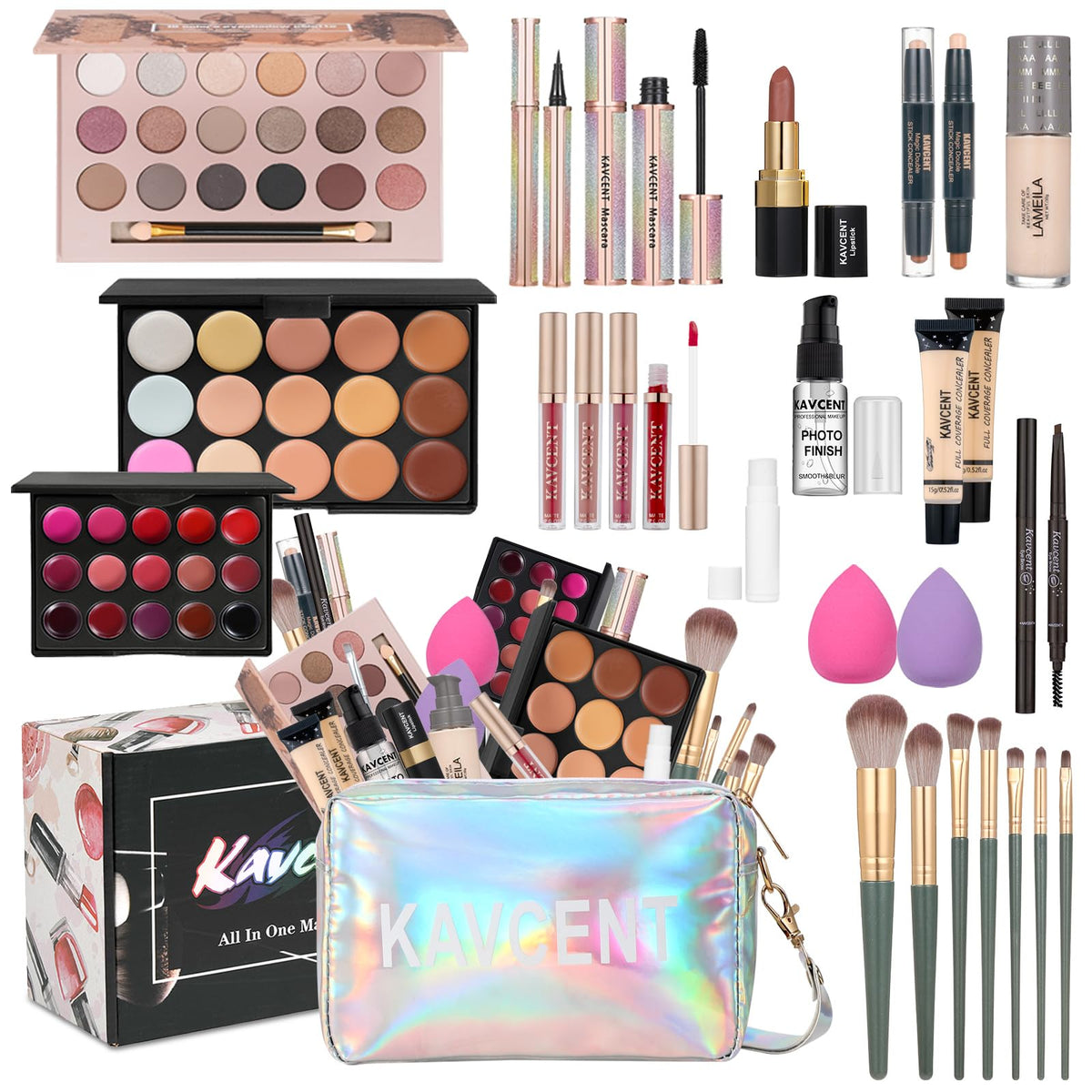 KAVCENT ensemble maquillage teens avec palette d'ombres pour looks quotidiens