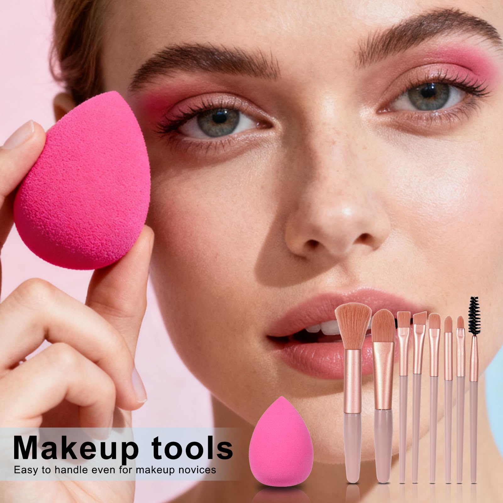 KAVCENT kit pinceaux et eponges maquillage pour une application homogène