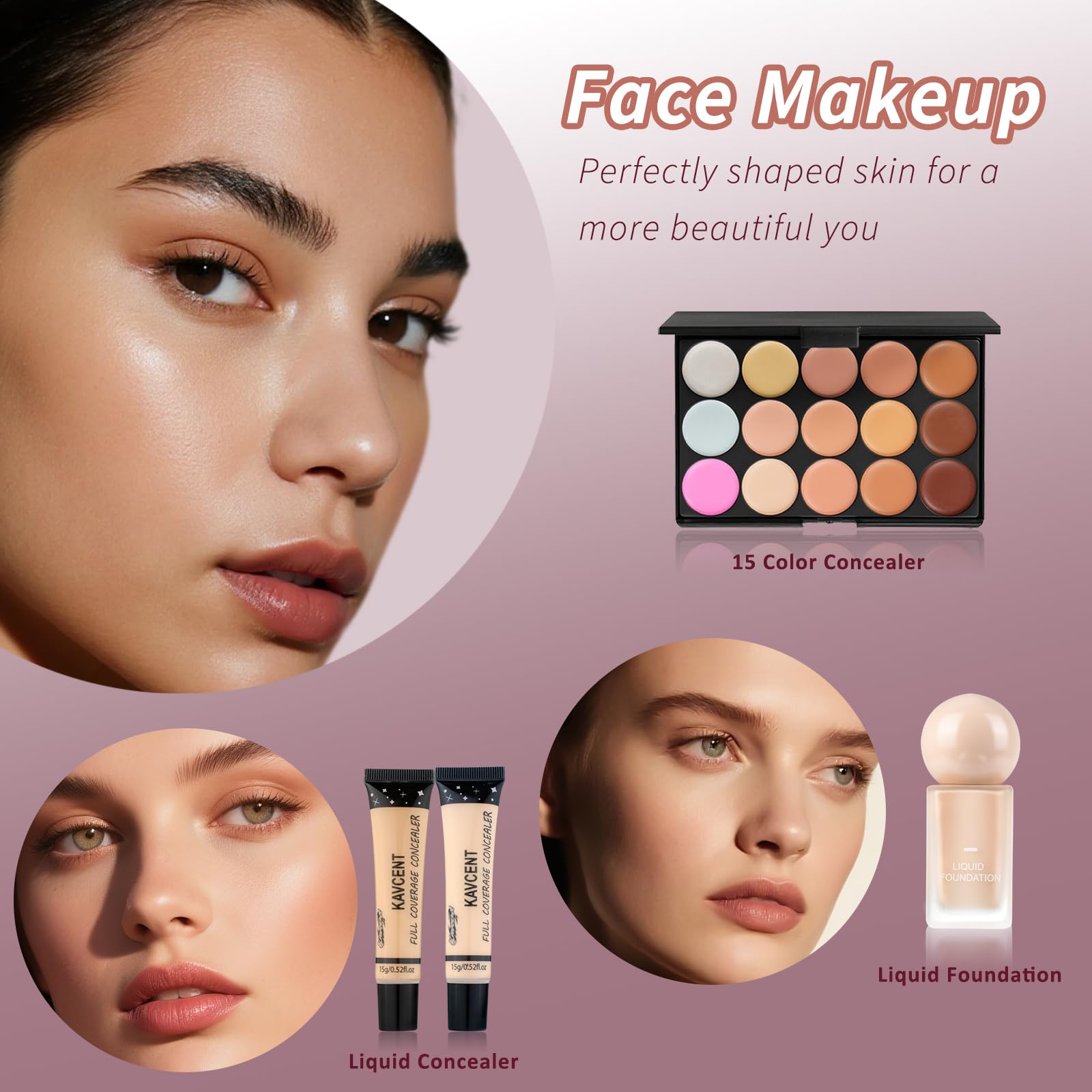 KAVCENT palette correcteurs, couvrance adaptée pour corriger imperfections en douceur.