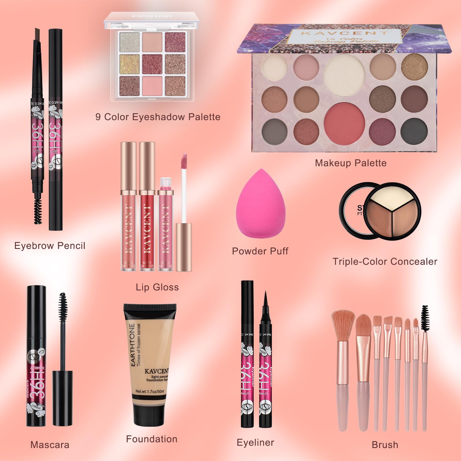 KAVCENT palettes-ombres-paupières-couleurs : pigments riches pour des looks variés.