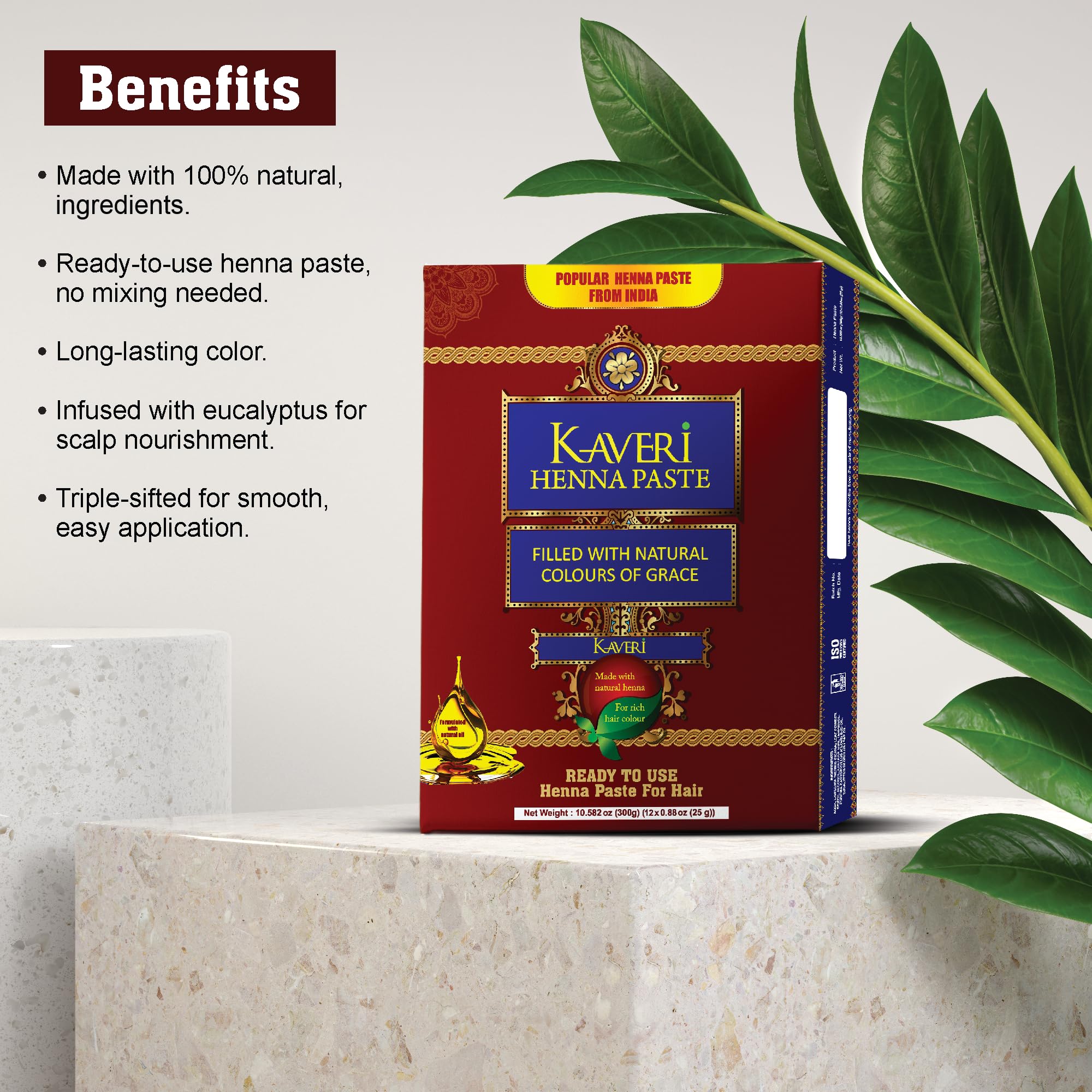KAVERI henné cones sechage et developpement de la couleur.