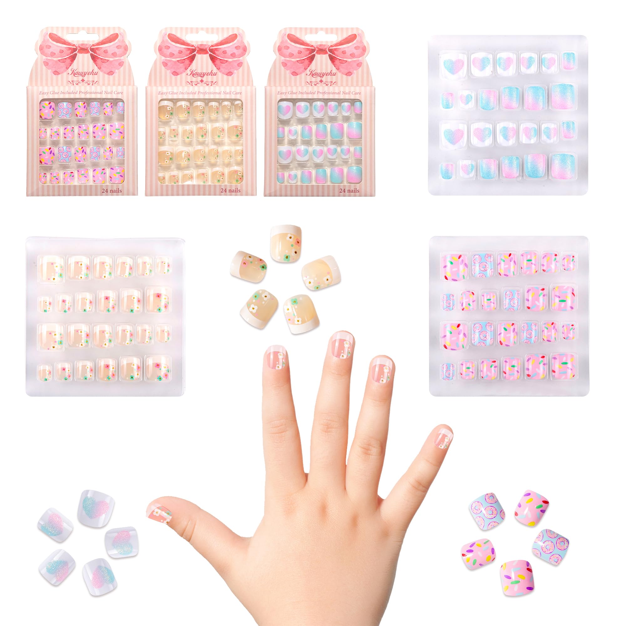 Kawyehu designs doux pour enfants, parfaits pour personnaliser les ongles.